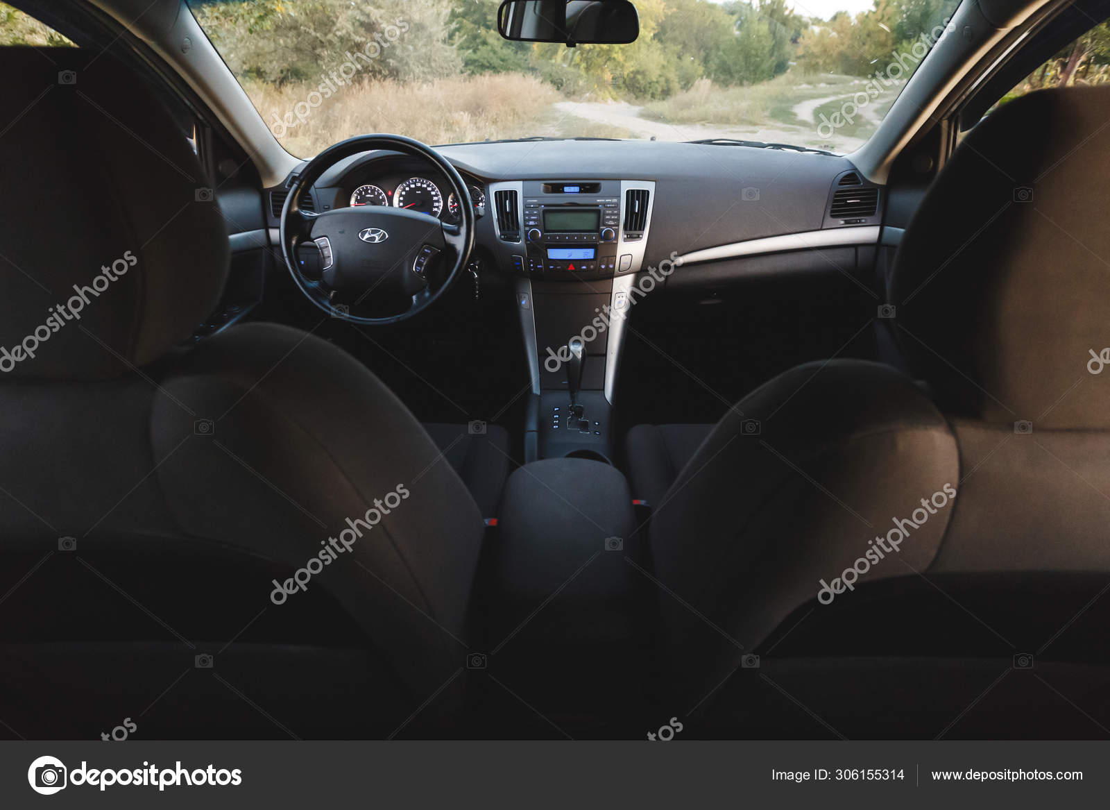 Hyundai Sonata 2008 Grey Color Interior Stock Editorial