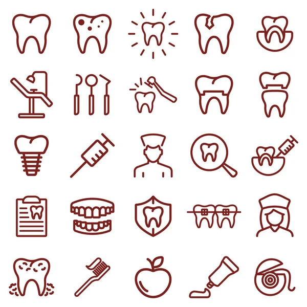diş bakımı - minimal ince çizgi web simgesi seti. basit vektör illüstrasyon. infografik web sitesi veya uygulama için kavram.