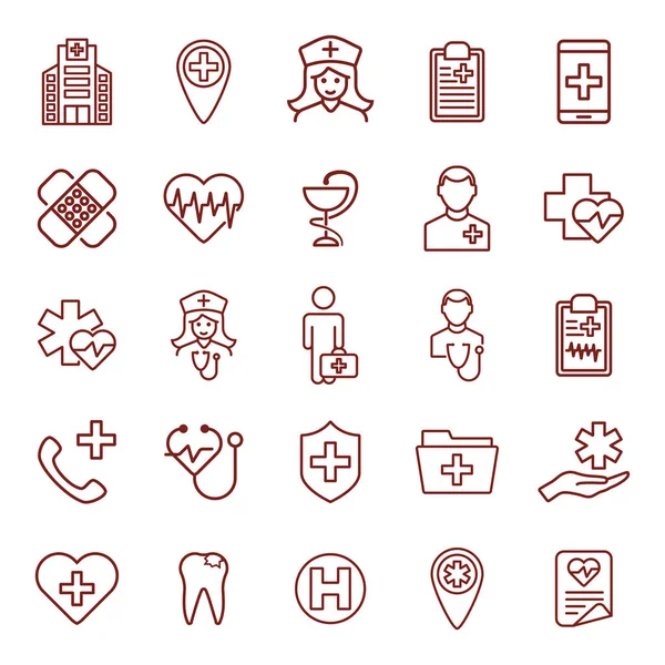 Tıp, tıp, sağlık. ince çizgi web simgesi seti. basit vektör illüstrasyon
