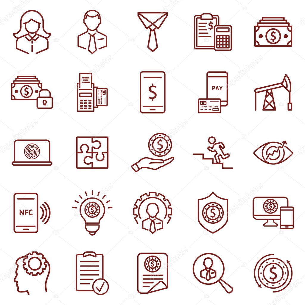Business. minimal thin line web icon set. Simple vector illustration outline. concept for infographic, website or app.