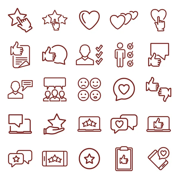 Geribildirim. en az ince çizgi web simgesi seti. basit vektör illüstrasyon anahat. infografik, web sitesi veya uygulama için kavram.