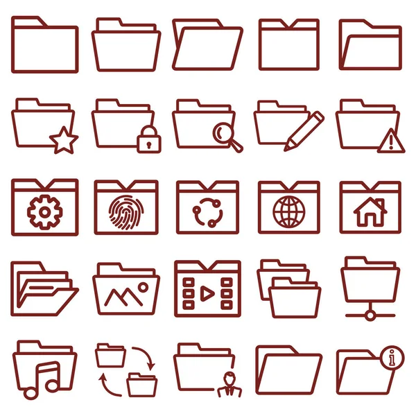 Map minimale dunne lijn web icon set. Eenvoudige vector illustratie omtrek. concept voor infographic, website of app. — Stockvector