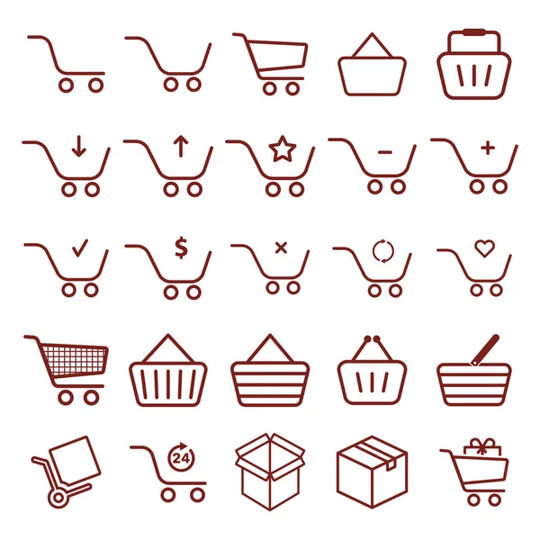 alışveriş sepeti - minimal ince çizgi web simgesi seti. basit vektör illüstrasyon anahat. infografik, web sitesi veya uygulama için kavram.