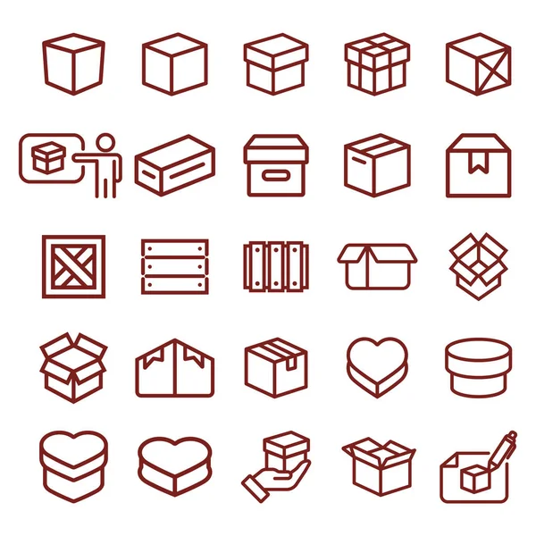 Cuadro - conjunto de iconos web de línea delgada mínima. ilustración simple vector — Archivo Imágenes Vectoriales