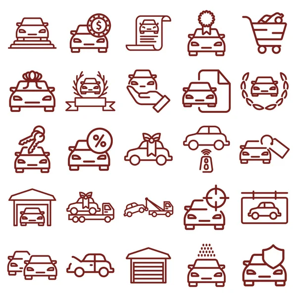 araba - minimal ince çizgi web simgesi seti. basit vektör illüstrasyon