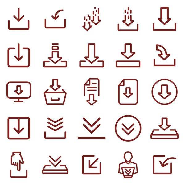 Download-minimale dunne lijn web icon set. Eenvoudige vector illustratie. concept voor infographic website of app. — Stockvector