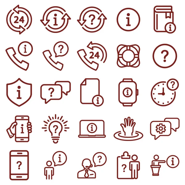 Help en ondersteuning-minimale dunne lijn web icon set. Eenvoudige vector — Stockvector