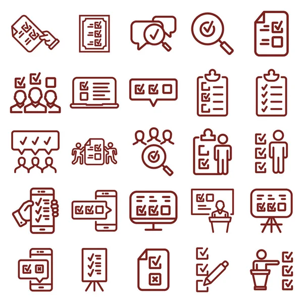 anket ve test - minimal ince çizgi web simgesi kümesi. basit vektör 