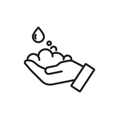 eldeki köpük - minimal çizgi web simgesi. basit vektör illüstrasyon