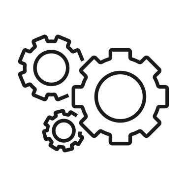 dişli optimizasyonu - minimal çizgi web simgesi. basit vektör illustr