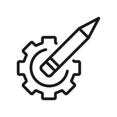 mühendislik optimizasyonçizim - minimal çizgi web simgesi. Basit