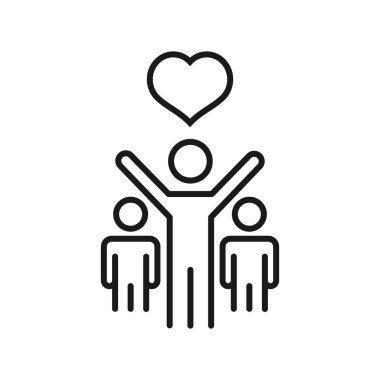 dostluk ve aşk - minimal çizgi web simgesi. basit vektör illus