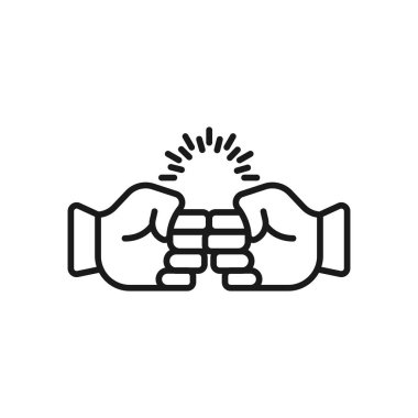 dostluk yumruk - minimal satır web simgesi. basit vektör illüstratör