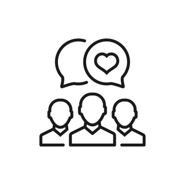 dostluk ve aşk - minimal çizgi web simgesi. basit vektör illus