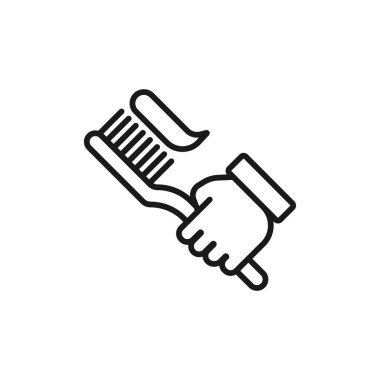 diş fırçası tutun - minimal çizgi web simgesi. basit vektör illüstratör