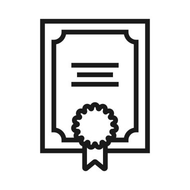 sertifika - en az satır web simgesi. basit vektör illüstrasyon.