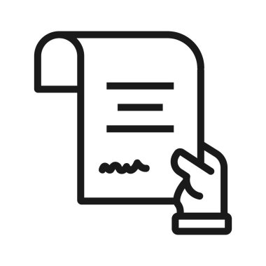 kararname - minimal satır web simgesi. basit vektör illüstrasyon. conc