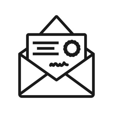 resmi mektup - minimal satır web simgesi. basit vektör illüstratör