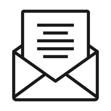 posta, mektup, mesaj - minimum satır web simgesi. basit vektör hasta