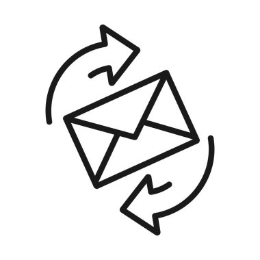 dargın posta - minimal satır web simgesi. basit vektör illüstrasyon.