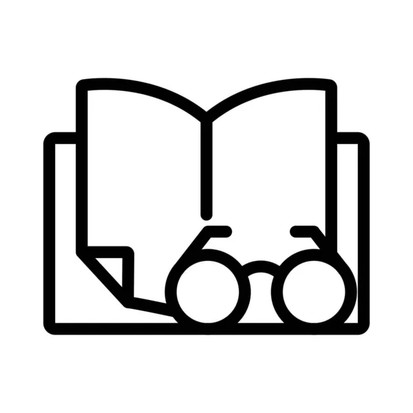 Libro y gafas - línea mínima icono web. vector simple ilustra — Archivo Imágenes Vectoriales