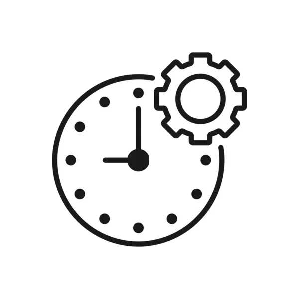 Ustawienia czasu-minimalna linia internetowa ikona. ilustracja prosty wektor. — Wektor stockowy