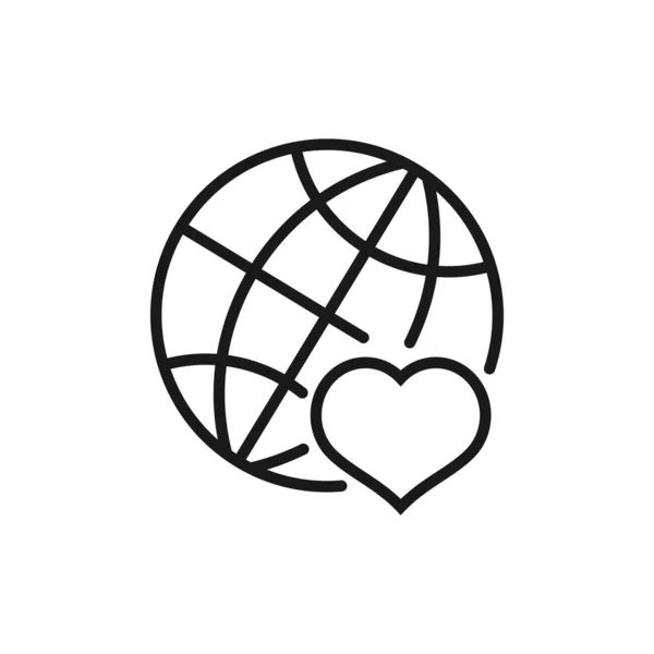 dünya dostluk - minimal çizgi web simgesi. basit vektör illustra