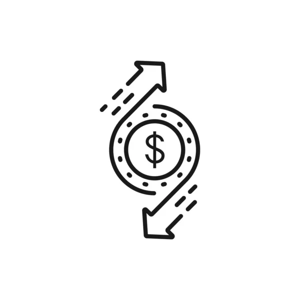 ドル成長率 - 最小限のラインウェブアイコン。単純なベクトル・イルスト — ストックベクタ