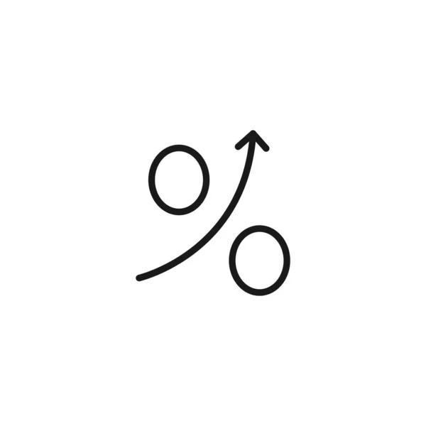 Percentage groeisnelheid-minimale lijn webpictogram. Eenvoudige vector Il — Stockvector