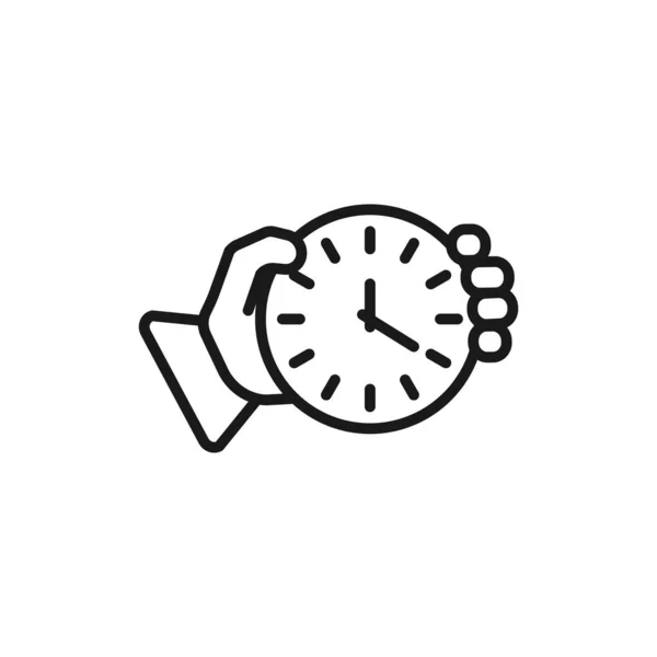 Hold clock - icono web de línea mínima. ilustración simple vector . — Vector de stock