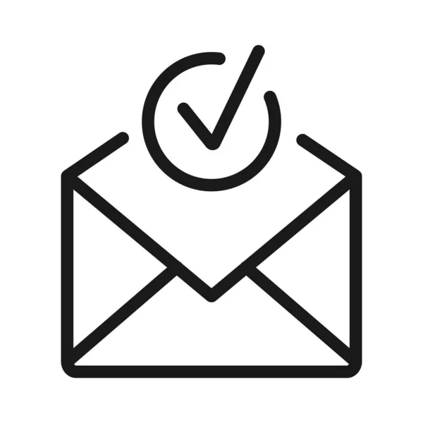 E-mailadres-minimale line Web-pictogram accepteren. Eenvoudige vector illustratie — Stockvector