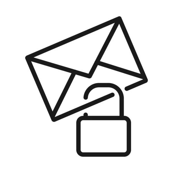 Bloqueo de correo - icono web de línea mínima. ilustración vectorial simple. c) — Archivo Imágenes Vectoriales