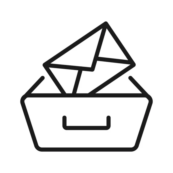 Archivo de correo - línea mínima icono web. ilustración simple vector — Vector de stock