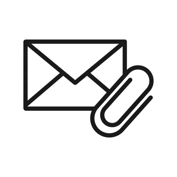 E-posta eklemek - minimal satır web simgesi. basit vektör illüstrasyon — Stok Vektör
