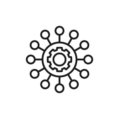 çok yönetim - minimal satır web simgesi. basit vektör illustra