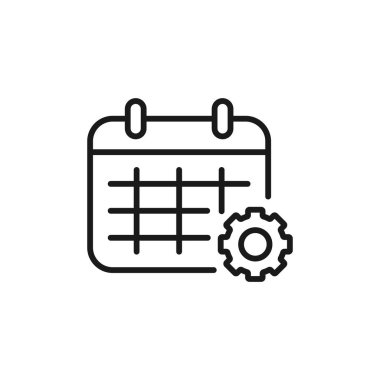 zaman çizelgesi yönetimi - minimum satır web simgesi. basit vektör illu