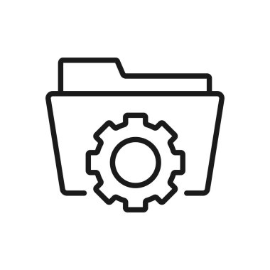 proje yönetimi - minimal satır web simgesi. basit vektör illust