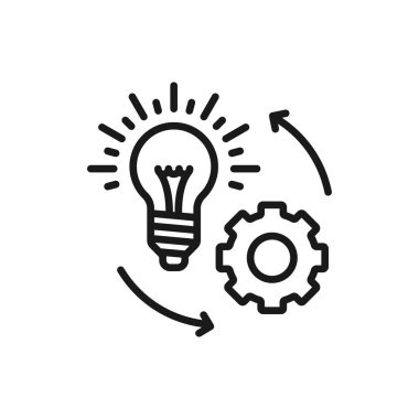 yönetim fikri - minimal satır web simgesi. basit vektör illüstratör