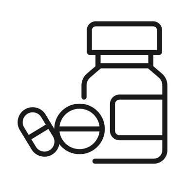 tıbbi ilaç - minimal çizgi web simgesi. basit vektör illüstrasyon