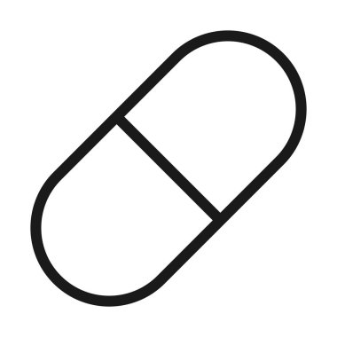 kapsül ilaç - minimal çizgi web simgesi. basit vektör illüstrasyon