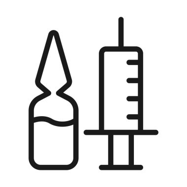 ampul ilaç - minimal satır web simgesi. basit vektör illust