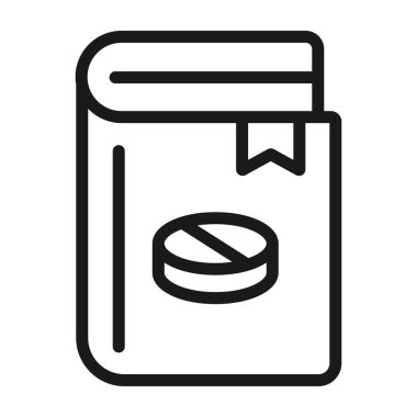 eczane kitap - minimal satır web simgesi. basit vektör illustratio
