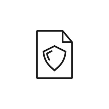 dosya güvenliği - en az satır web simgesi. basit vektör illustratio