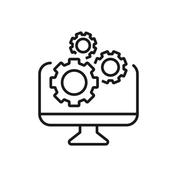 Veri yönetimi - minimum satır web simgesi. basit vektör illüstratör — Stok Vektör