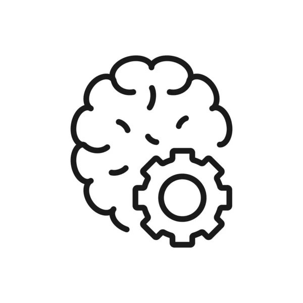 Brain management - minimal line web icon. simple vector illustra — Stock Vector