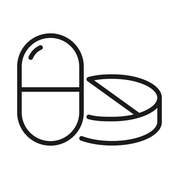 Droga médica - icono web de línea mínima. ilustración simple vector — Vector de stock