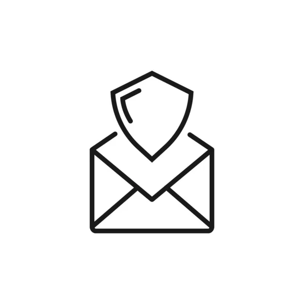 Защита почты - минимальная строка иконки веб. простой векторный иллюстрат — стоковый вектор