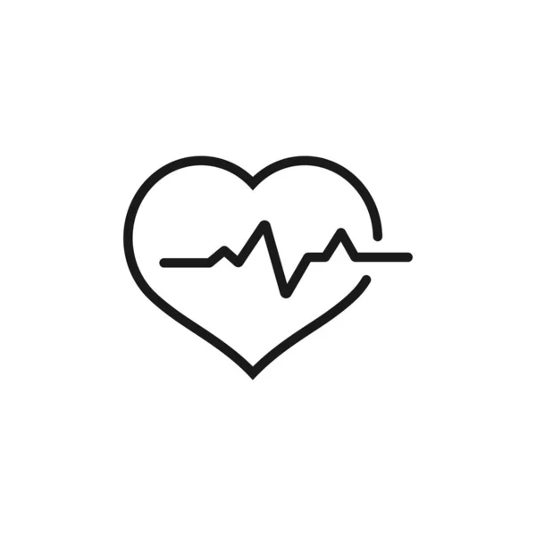 Kalp atışı - en düşük çizgi web simgesi. Basit vektör illüstrasyonu. 