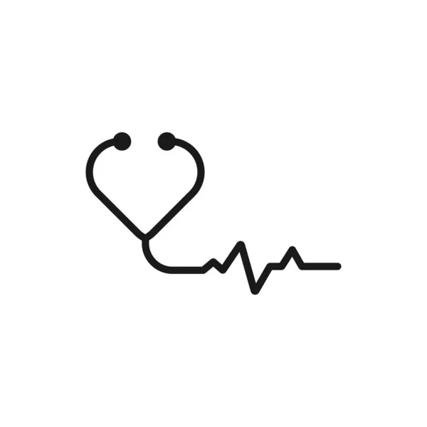 Kalp atışı - en düşük çizgi web simgesi. Basit vektör illüstrasyonu. 