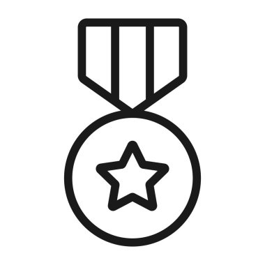 madalya ödülü - minimal çizgi web simgesi. basit vektör illüstrasyon.